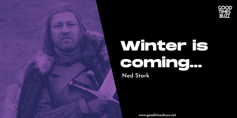 Winter is coming - quote from game of thrones