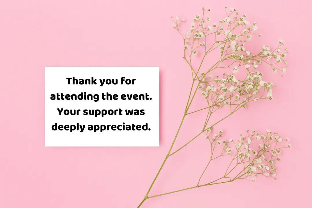 Thank You Messages For Attending An Event