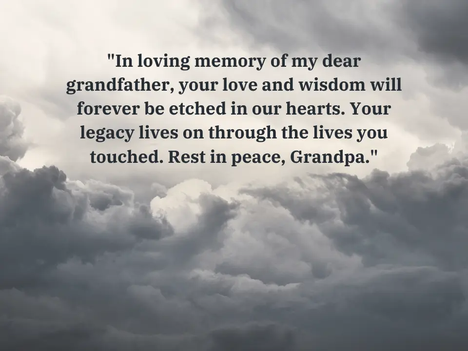 short message for my grandfather who passed away