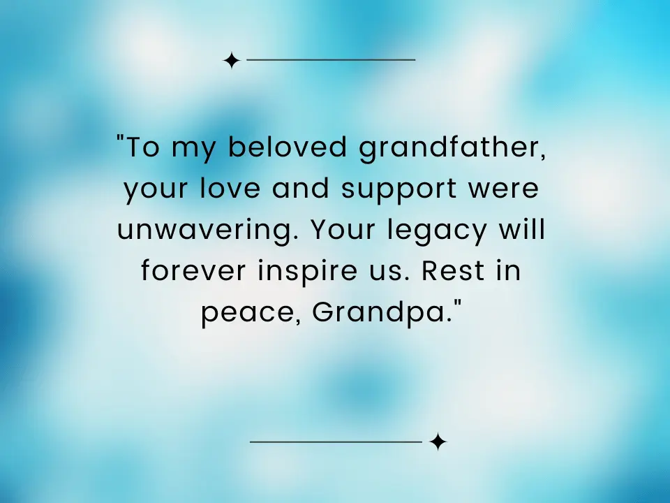 short message for my grandfather who passed away